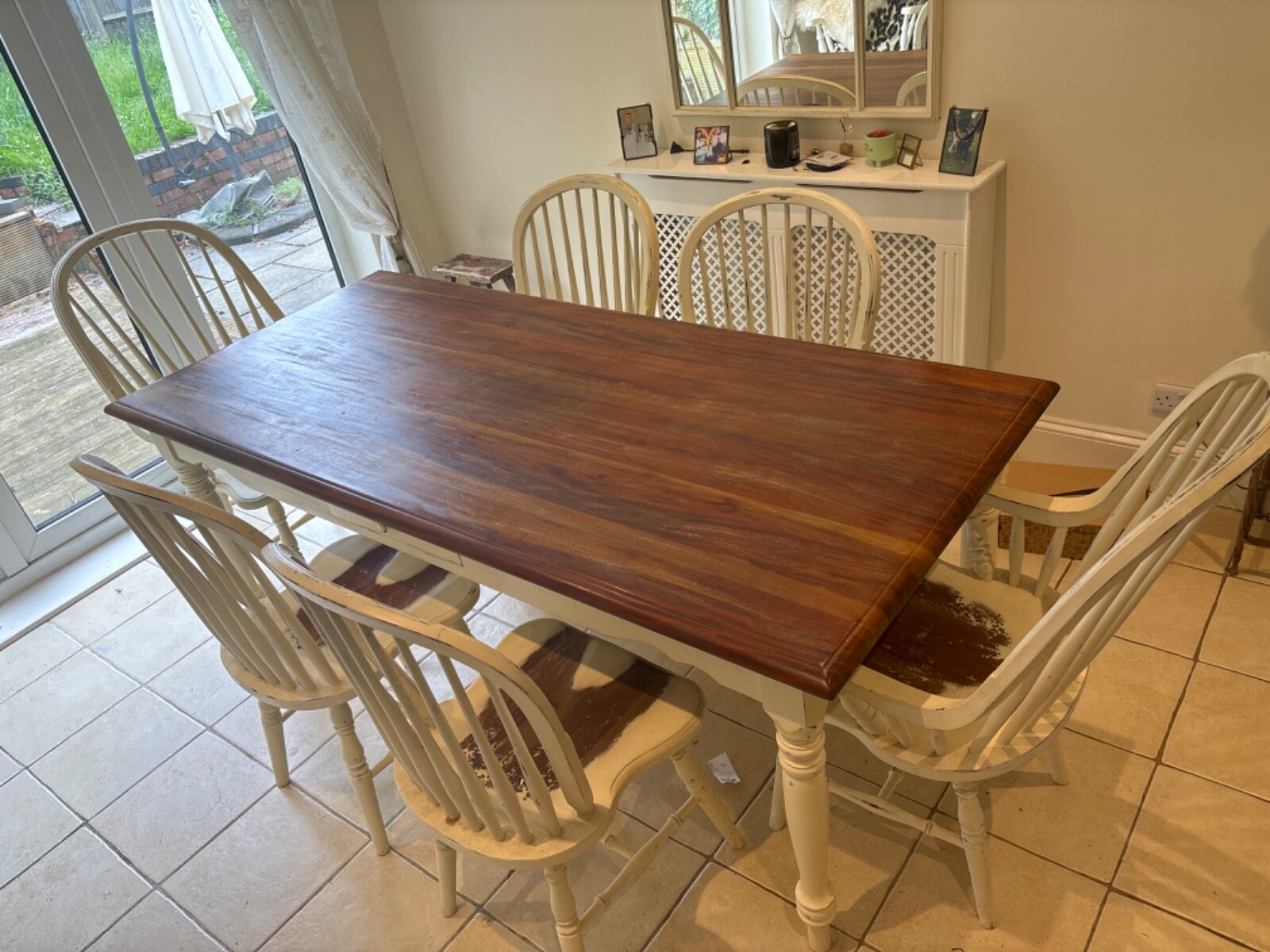 Laura Ashley Bramley Shabby Chic Country Large Kitchen Dining Table & 6