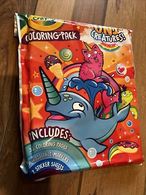 Crayola Uni-Creatures Coloring Pack includes coloring pages markers stickers