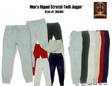 Men's Rip Stretch Cotton Twill Joggers Pants - Slim Fit - Regular/Big/Plus Sizes