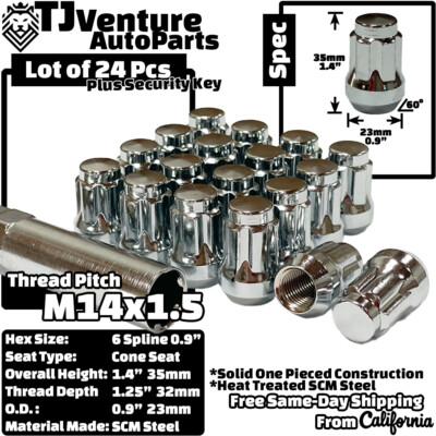 12x1.25 Thread Fits Nissan & Infiniti Tuner Spline Lug Nuts