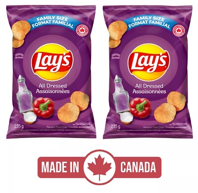 2-Pack Lay's All Dressed Chips (235g) Snacks Made in Canada Family Size Popular | eBay 2-Pack Lay's All Dressed Chips (235g) Snacks Made in Canada Family Size Popular | eBay