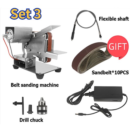 Mini Belt Grinding Machine Sharpening Tool Electric Wood Sanding Set Adjust 15mm - Picture 12 of 12