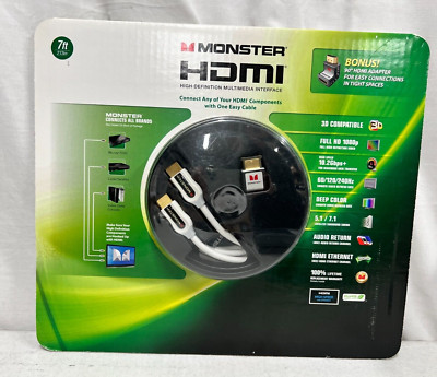 MONSTER HDMI High Definition Multimedia Interface w/ 90* Adapter FAST SHIP!