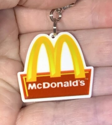 Acrylic McDonald's Sign Charm Zipper Pull & Keychain Add On Clip