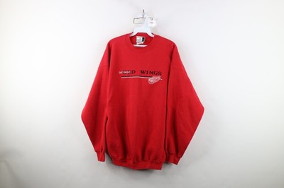 Vtg 90s Puma Mens XL Heavyweight Detroit Red Wings Hockey Crewneck Sweatshirt