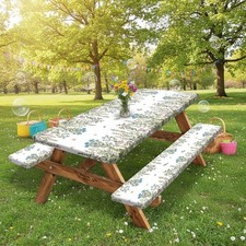 Wildflowers Picnic Table Cover With Bench Covers With Bag Elastic Fitted