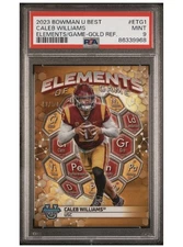 2023 Bowman U Best Caleb Williams - Elements/Game-Gold  Card#ETG1 43/50 - PSA 9