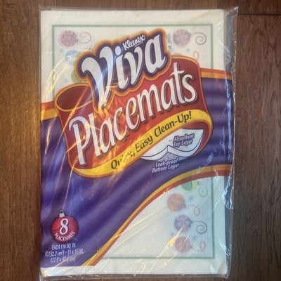 Kleenex Viva Christmas Ornaments Disposable Placemats 2005 Package of 8 New NOS