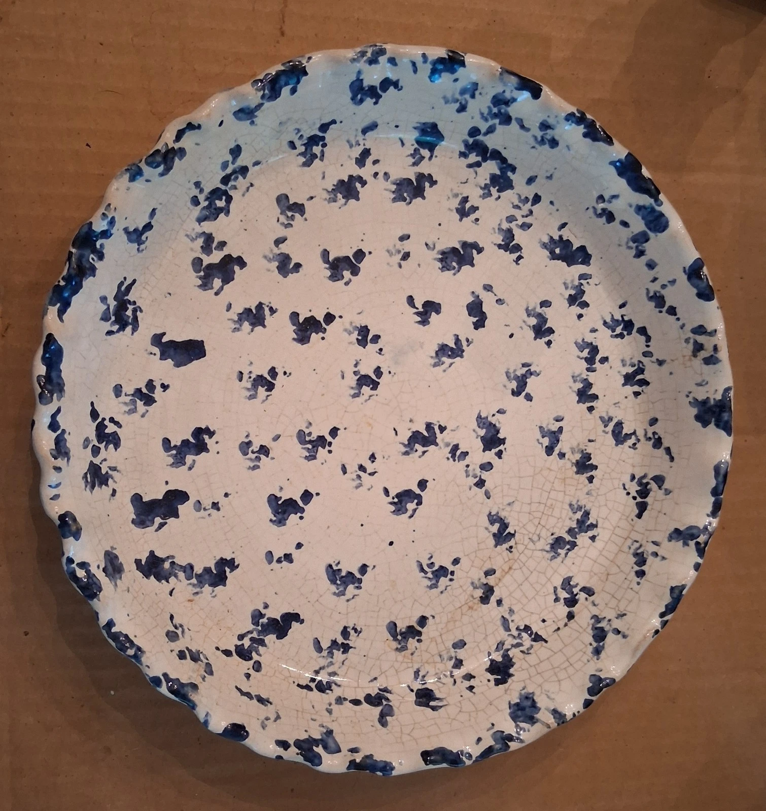 1 Bybee Pottery, Blue Round Pie Plates Dishes Vintage
