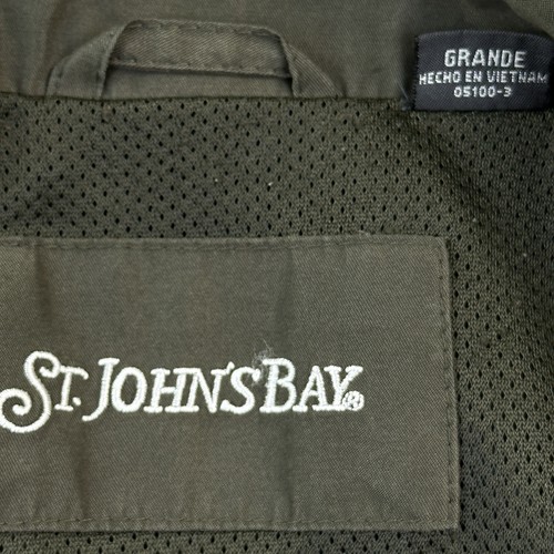 Vintage St Johns Bay Jacket Mens Large Dark Olive Full Zip Golf Windbreaker - Picture 8 of 15