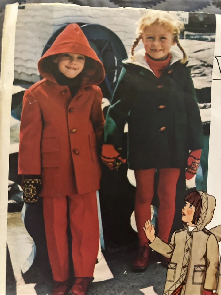 Vtg Little Vogue Kids Coat & Pants Pattern 1507 Size 4 New Uncut - Image 3 of 4