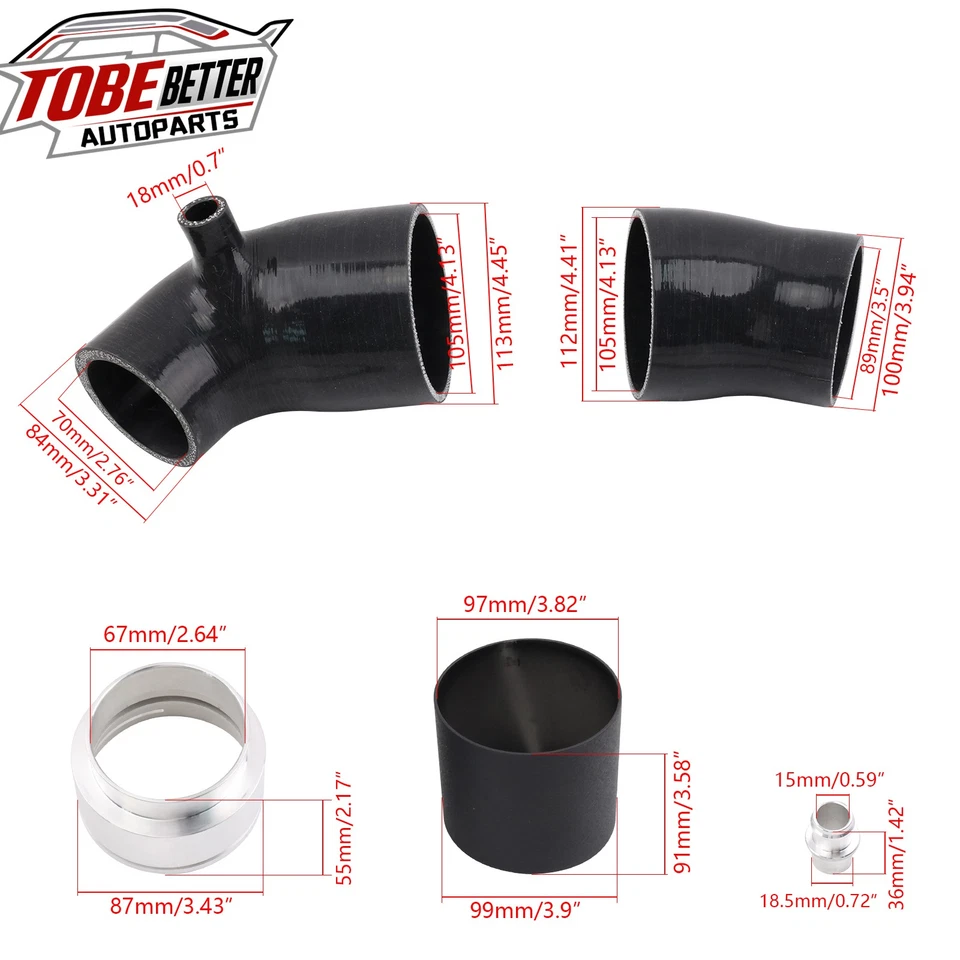 For BMW G20 G21 G22 M240i M340i M440i xDrive B58 3.0L Silicone Turbo Inlet Hose Foto 2 de 4