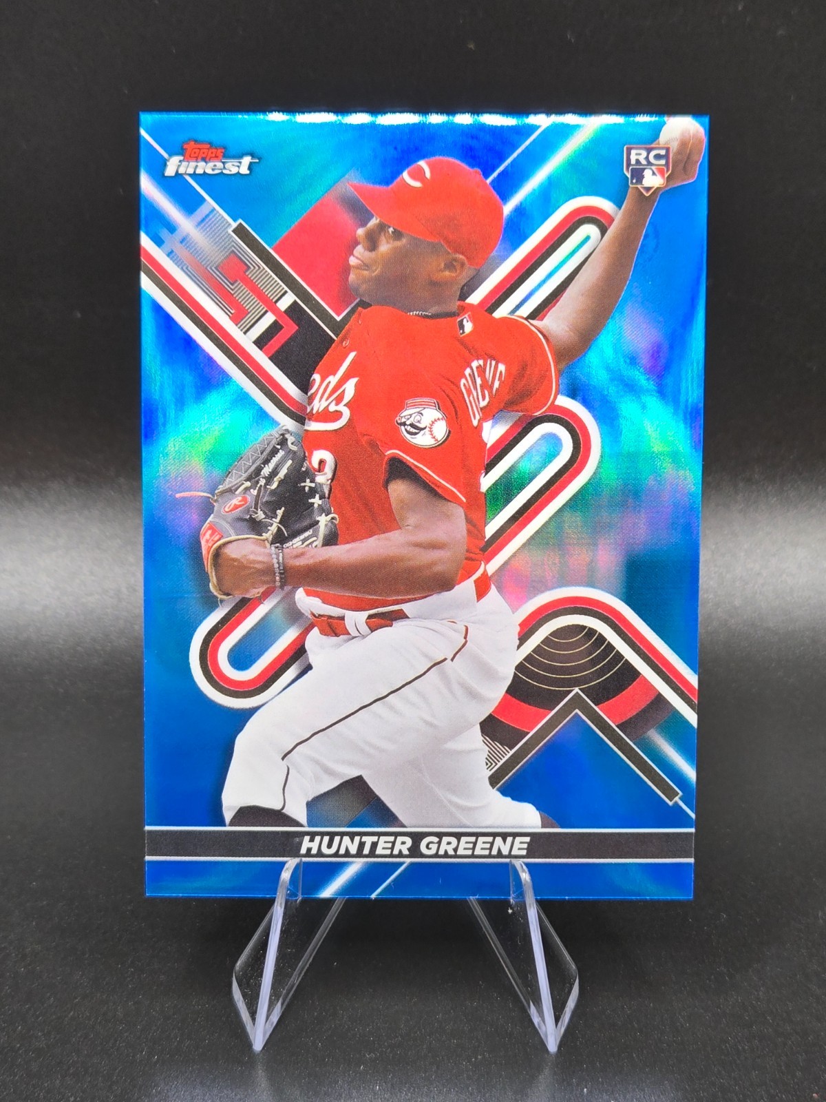 2022 Finest Blue Refractors #69 Hunter Greene SP/150! Reds