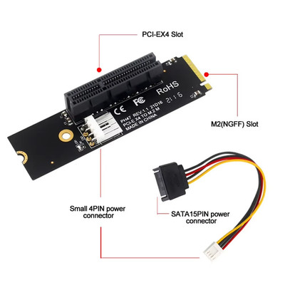 M.2 NGFF auf PCI-E 4X Adapter Karte extra PCIE Slot Mainboard X8 & X16 passen