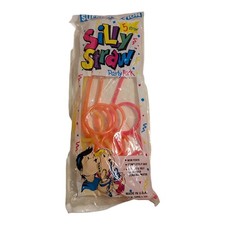 Vintage NOS Party Pack (5) Of Silly Straws 1992 Neon Colors Made In USA M