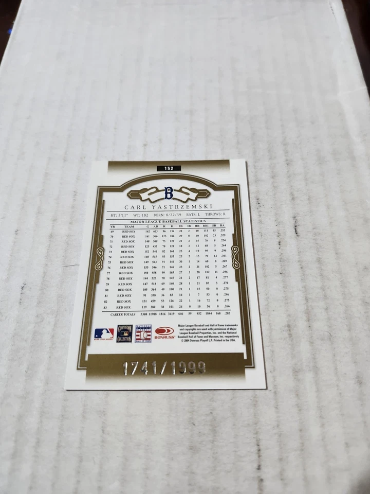 2004 Donruss Classics Gold Carl Yastrzemski # 152 #ed 1741/1999 - Image 2 of 2