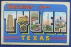 1944 Tyler Texas Large Letter Greeting Postcard & Cancel