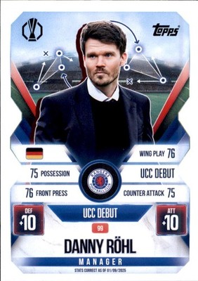 Match Attax EXTRA Champions League 99 - Danny Rohl - Manager 2025/26