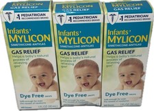 3 Pcs Mylicon Infant Gas Relief Dye Free Drops 1 fl oz 100 Doses 11/26