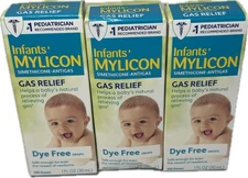 3  Pcs Mylicon Infant Gas Relief Dye Free Drops 1 fl oz 100 Doses  11/26