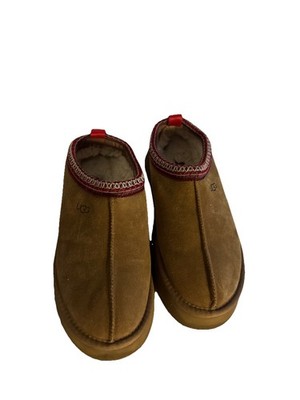 Platform Tazz ll Authentic UGG Slipper Shoes Size 10 Chestnut & Red Suede Women