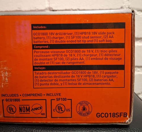 Black & Decker 18v Cordless Drill/Driver With Stud Sensor & Bag - Picture 7 of 8