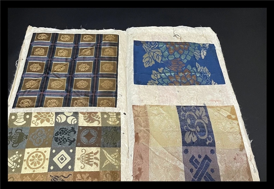 Antiguo libro textil japonés muestra Edo fabricks kimono Foto 2 de 4