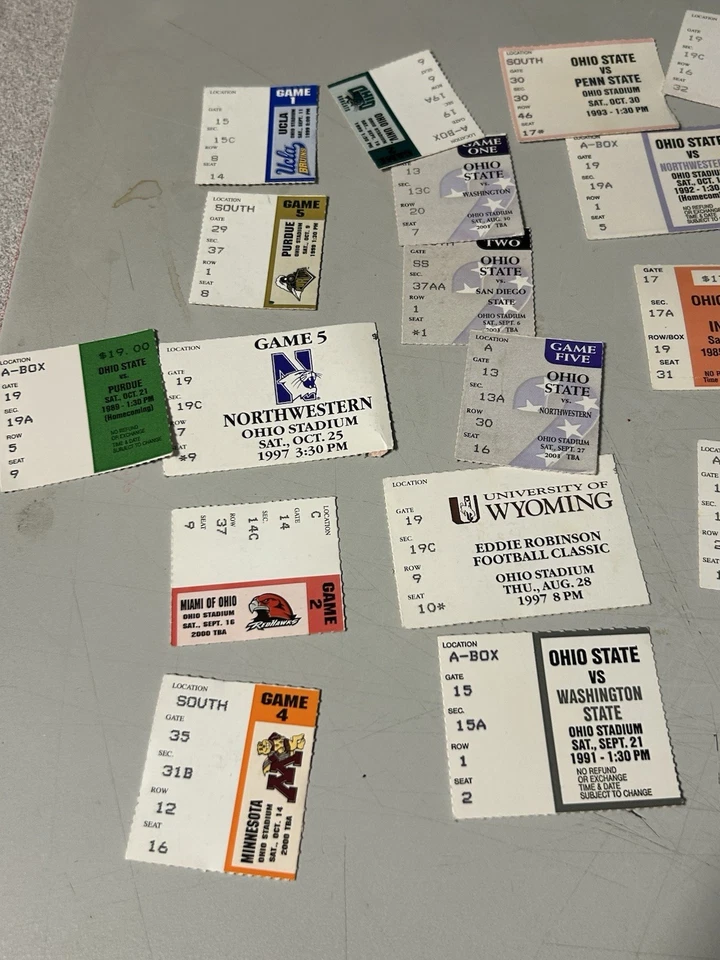 Lot of 40 Ohio State NCAA Big Ten Original Football Ticket Stubs 80’s 90’s 00’s - Image 2 of 4
