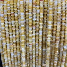 2x5mm Natural Faceted Yellow Jade Rondelle Disc Spacer Beads for Jewelry Making