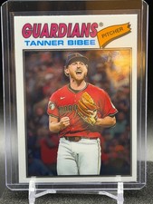 Tanner Bibee 2026 Topps Heritage Chrome Base #74 - Cleveland Guardians