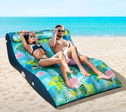 Large Inflatable Pool Float Lounger 2 Person - Picture 3 of 9