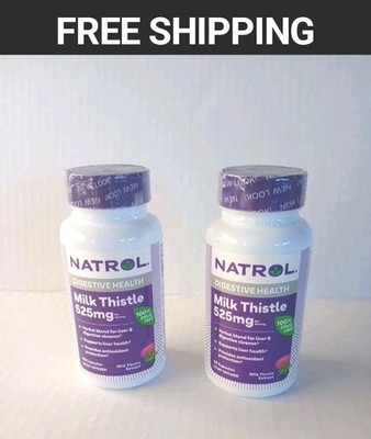 2x NATROL Milk Thistle 525 mg 60 Capsules Liver & Digestive Health Exp 5/31/2027