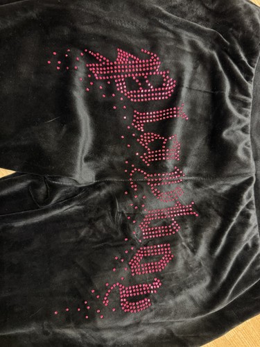 Pink Rabbit Hood Playboy Black Velour Rhinestone Tracksuit Set Hot Pink Bunny Y2K Small ...