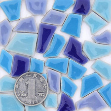 200G Ceramic Mosaic Tiles for Crafts,Irregular Stained Ceramic 0.2"X0.8" Porcela