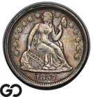1857 Seated Liberty Dime, Choice XF++/AU