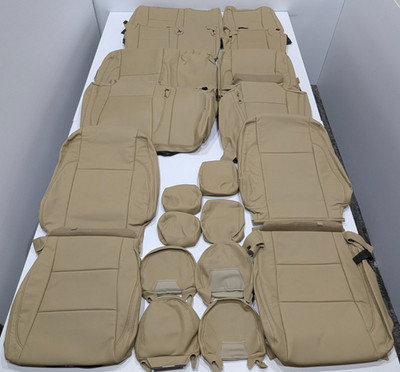 For Toyota Highlander LE Plus 2014-2019 Tan Leather Seat Covers AT74