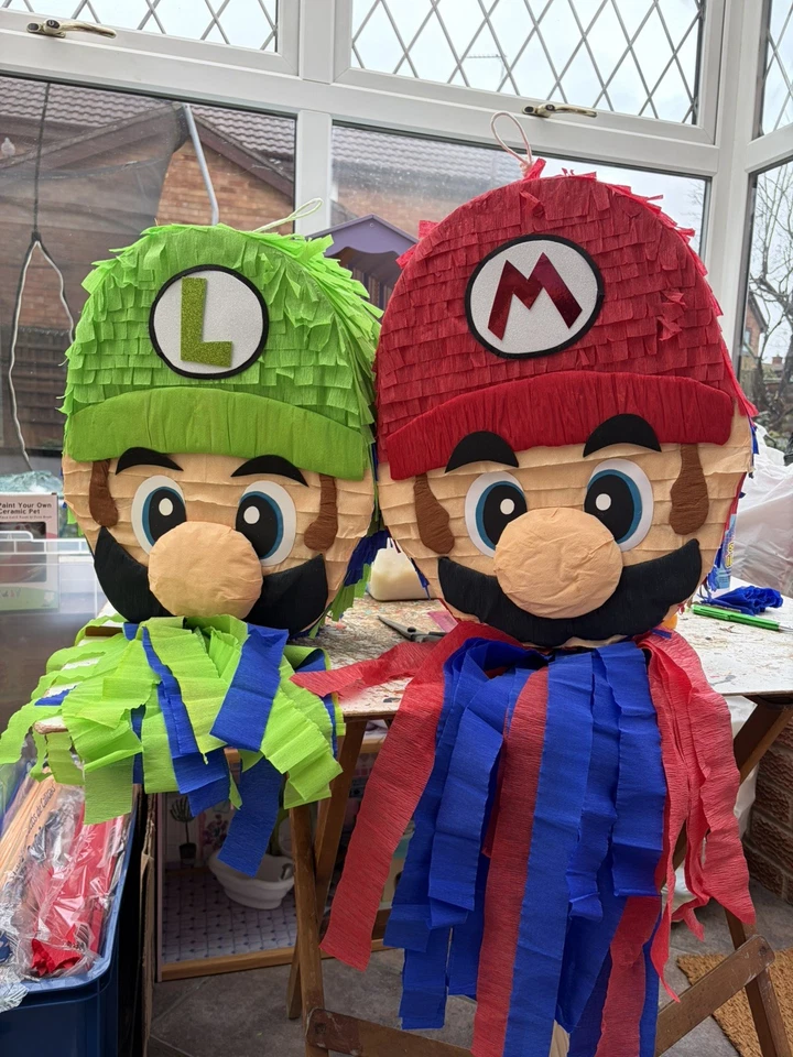 Mario Bros Piñata Party Luigi Piñata Kids Birthday Party Decoration - Image 2 of 2