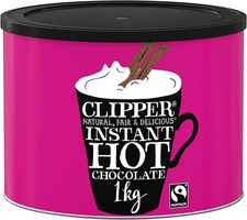 Clipper Instant Hot Chocolate - 1Kg Hot Chocolate Powder - Bulk Buy Tub for Home