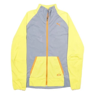 PUMA Veste De Survêtement Homme Jaune Gris Polyester Zip Taille S - Photo 1/4