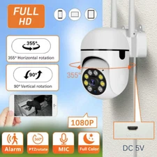 360° Wireless Camera Outdoor WiFi Night Vision Cam HD 1080P Home Security System