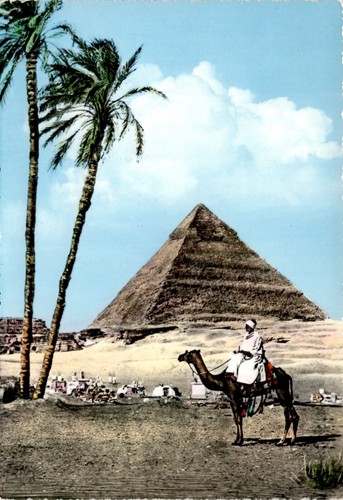 Die Chefren Pyramide von Gizeh Vintage Chrom Postkarte