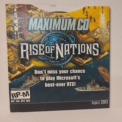 Maximum CD August 2003 PC Magazine Demo Disc Disk DVD Rise Of Nations Gamer
