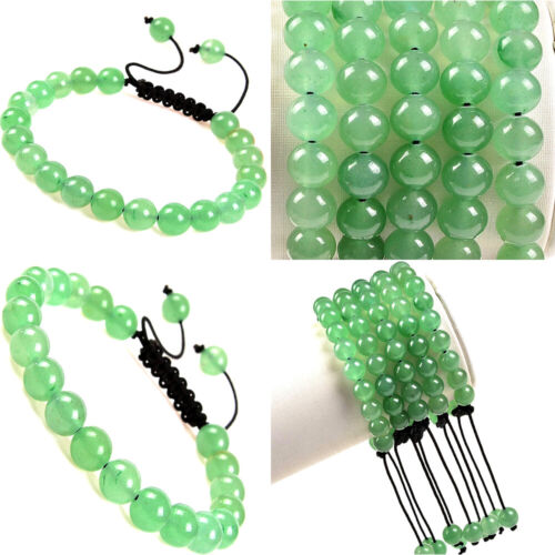 1PCS Fashion 8mm Green Aventurine Stone Healing Beads Bracelets Adjsut Jewlery - Picture 1 of 5