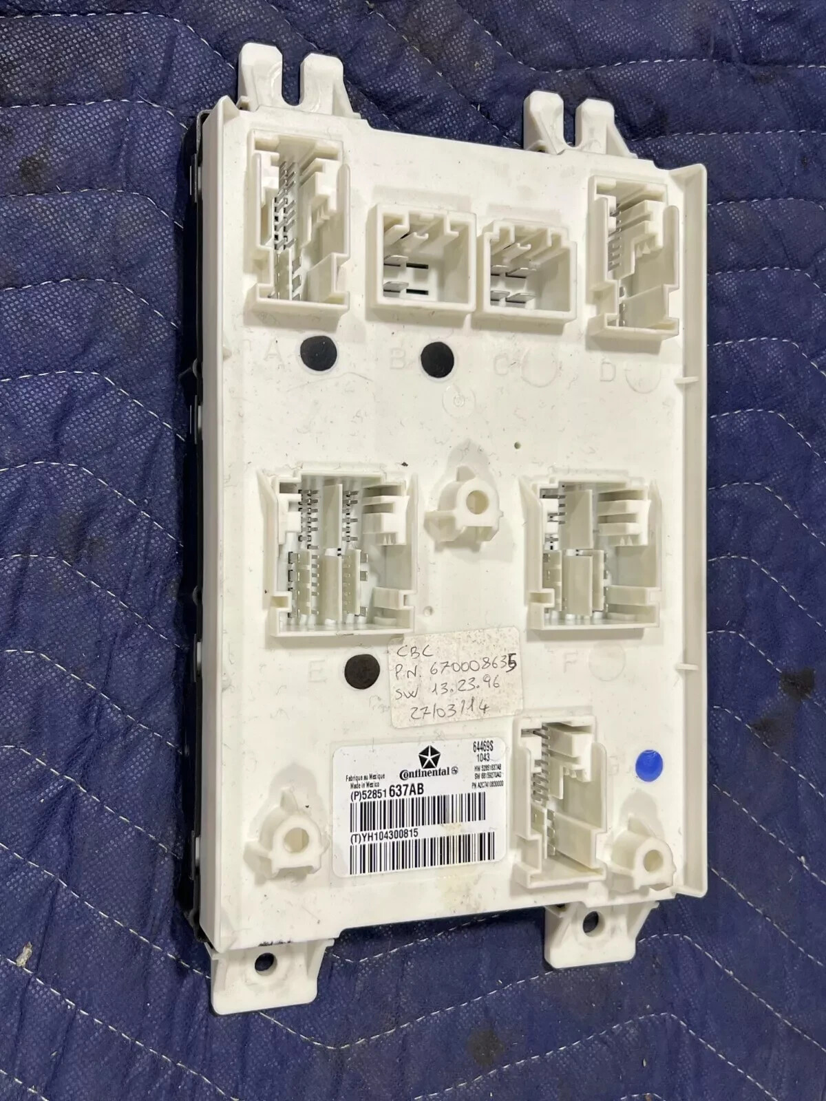 Maserati Quattroporte, Body Control Computer Module, Used, P/N 52851637AB