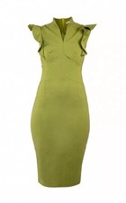 Khaki Green Bodycon Dress size 10 UK woman