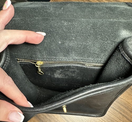 Vintage Coach Black Leather Murphy Shoulder Crossbody Bag Purse Satchel - Picture 11 of 13