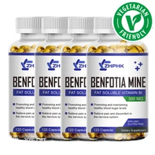 Benfotiamine 120 Capsules 300mg Fat Soluble Thiamine Vit B1 NON-GMO,Gluten Free