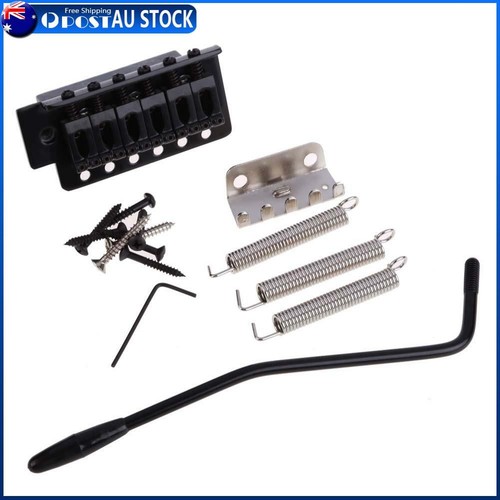 Black Electric Guitar Tremolo Bridge With Bar New 1 Set 6 Strings Parts