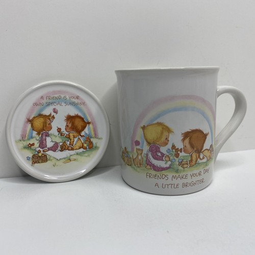 Hallmark VTG 1983 BETSEY CLARK Mug Mates Friendship Coffee Mug Coaster - Japan