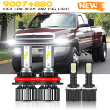 For Dodge Ram 1500 2500 3500 1994-2001 4 Bright Led Headlight Fog Lights Bulbs